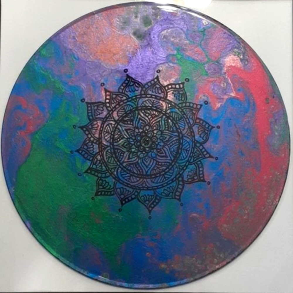 Hand Crafted Painted Resin Vinyl Record Acrylic Wall Art Home Deco Hip